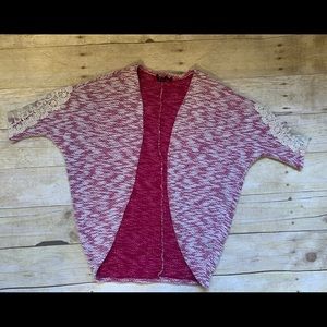 Magenta open front sweater/cardigan